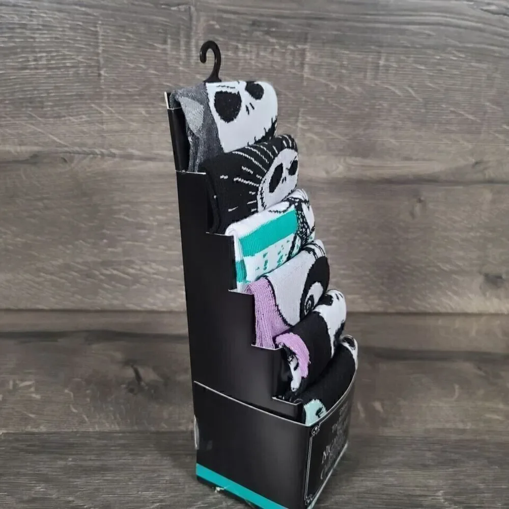 Nightmare Before Christmas 6 Pair Casual Crew Socks Shoe Size 8-12 New